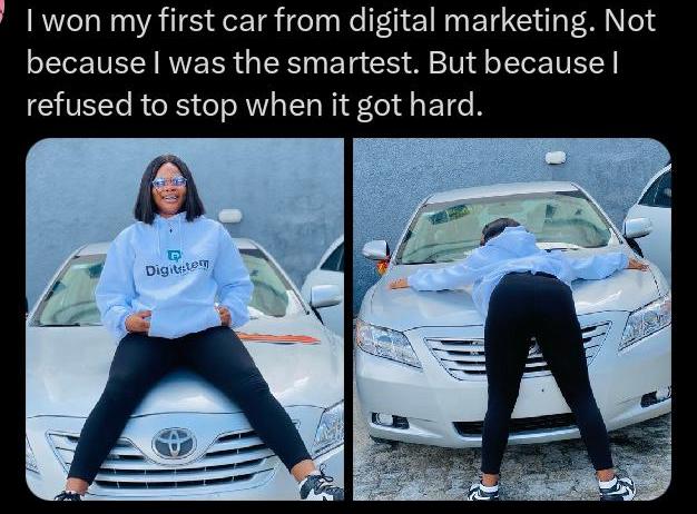Kenny Akinola wins her first car